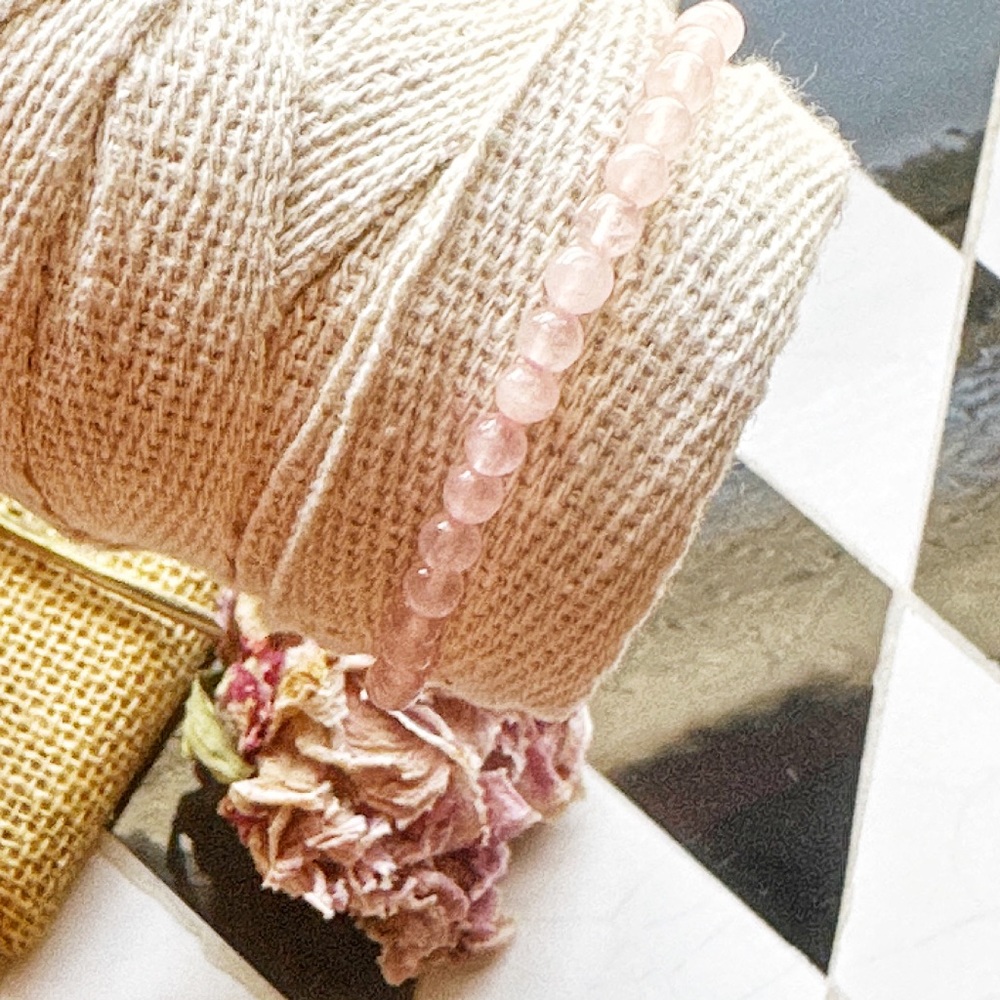 Dainty pink Quartz bracelet + BARELY THERE JEWELRY